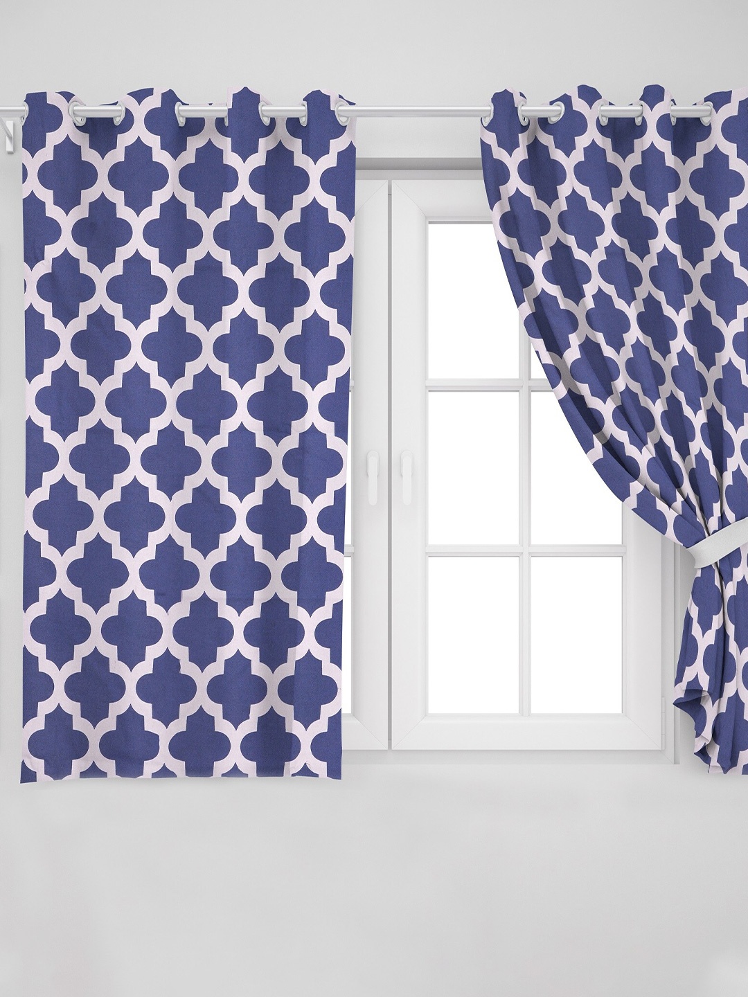 

HOMEMONDE Cotton Window Curtain, Blue