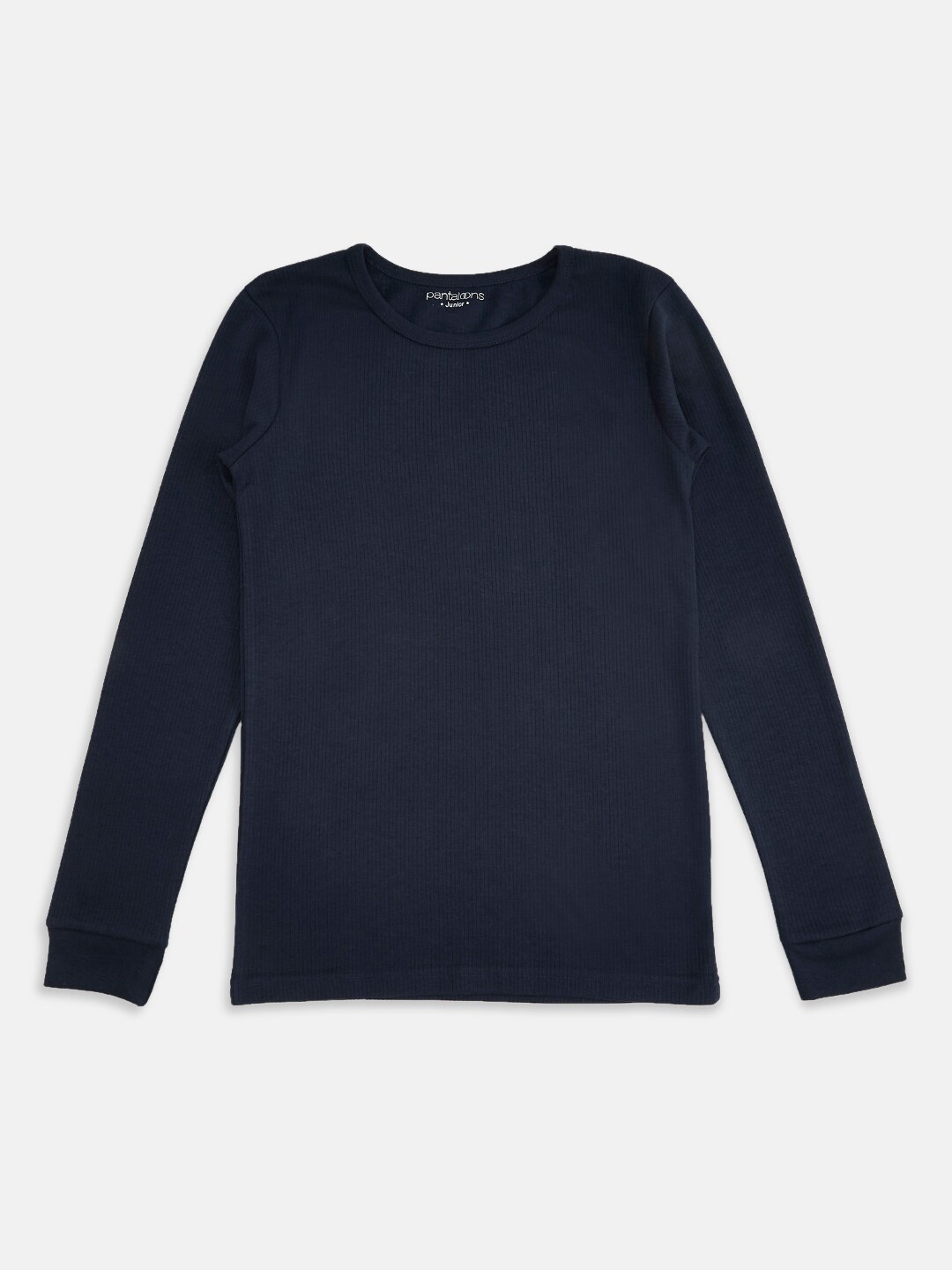 

Pantaloons Junior Boys Solid Thermal Tops, Navy blue