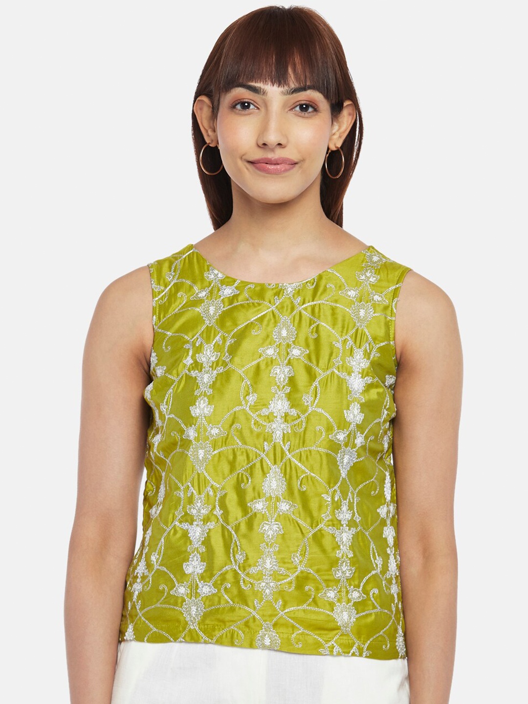 

AKKRITI BY PANTALOONS Floral Print Top, Green