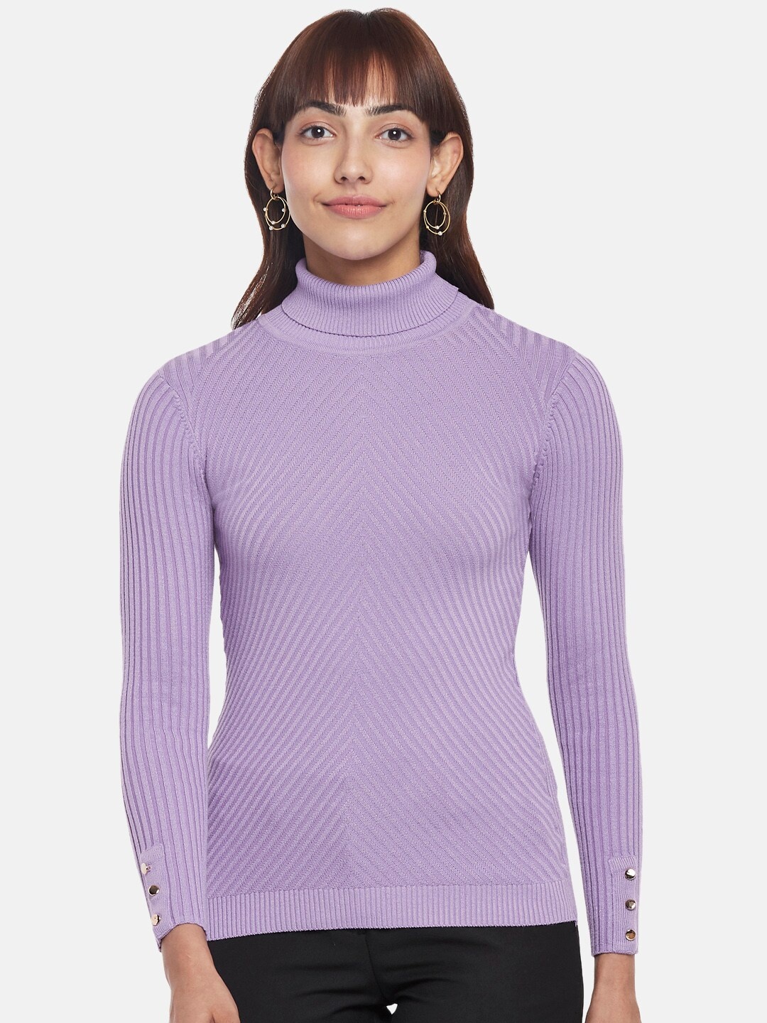 

Annabelle by Pantaloons Women Purple Pullover Sweatshirt