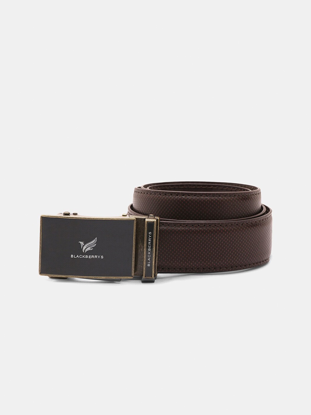 

Blackberrys Men Textured Leather Formal Belt, Brown