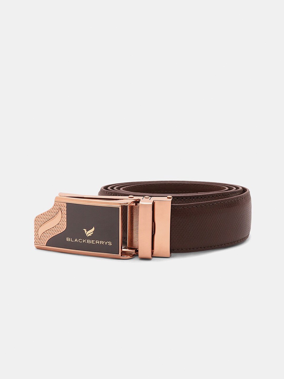 

Blackberrys Men Textured Leather Belt, Brown