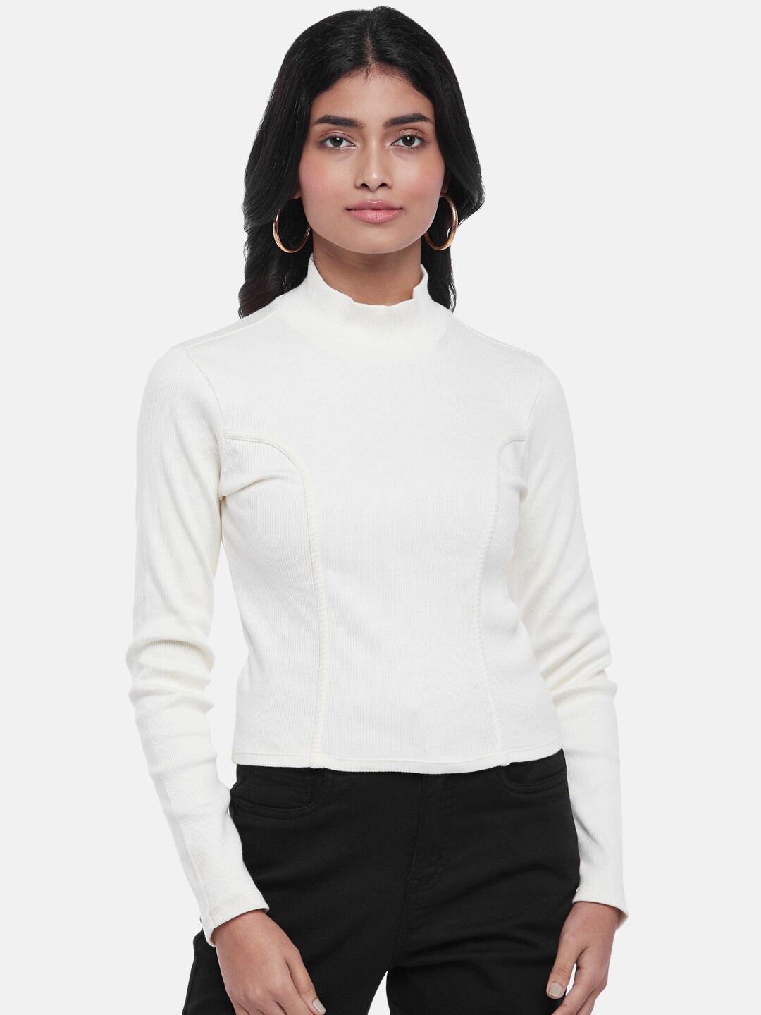 

People Solid Regular Top, Off white