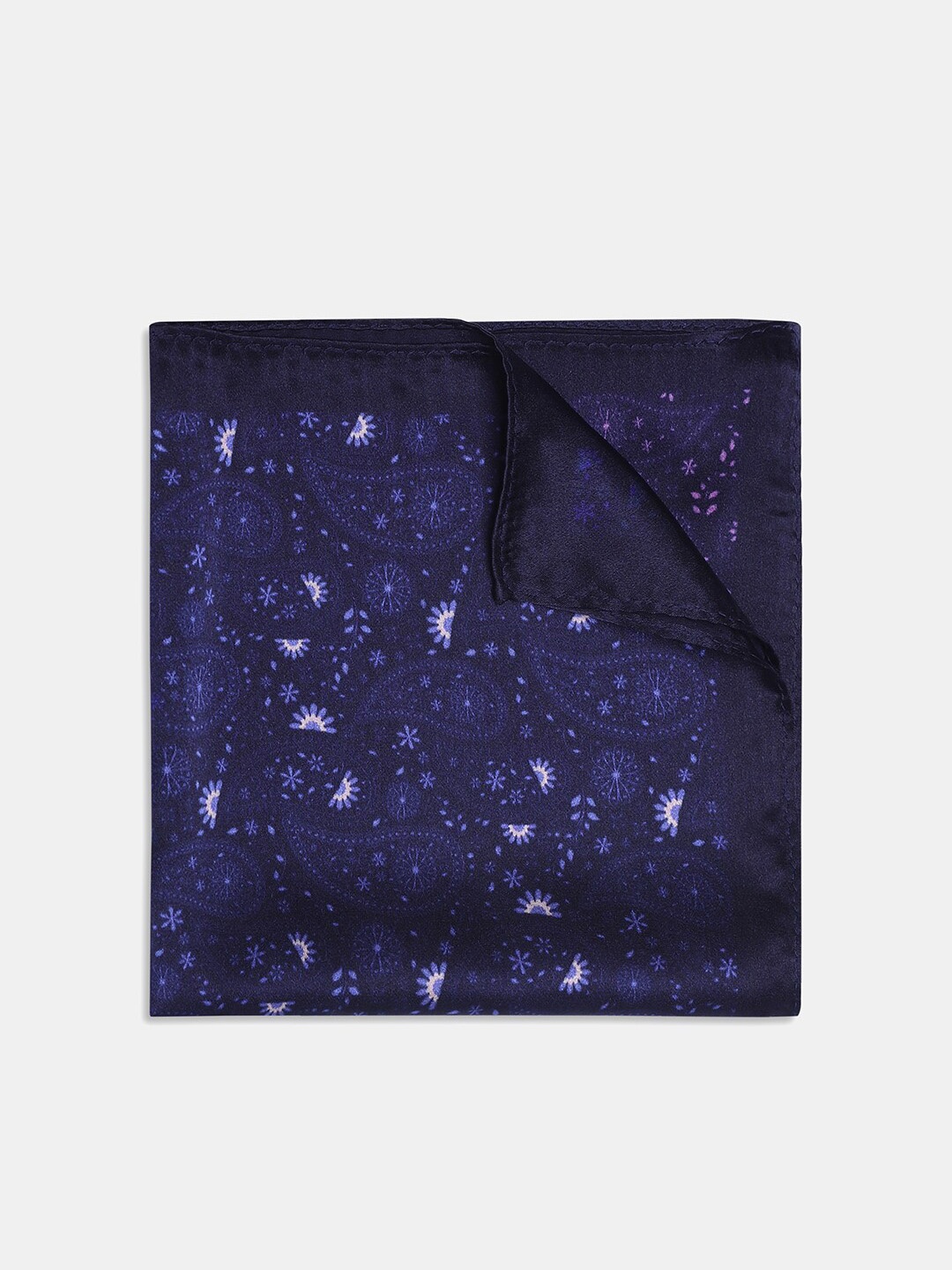 

Blackberrys Men Printed Pocket Squares, Navy blue