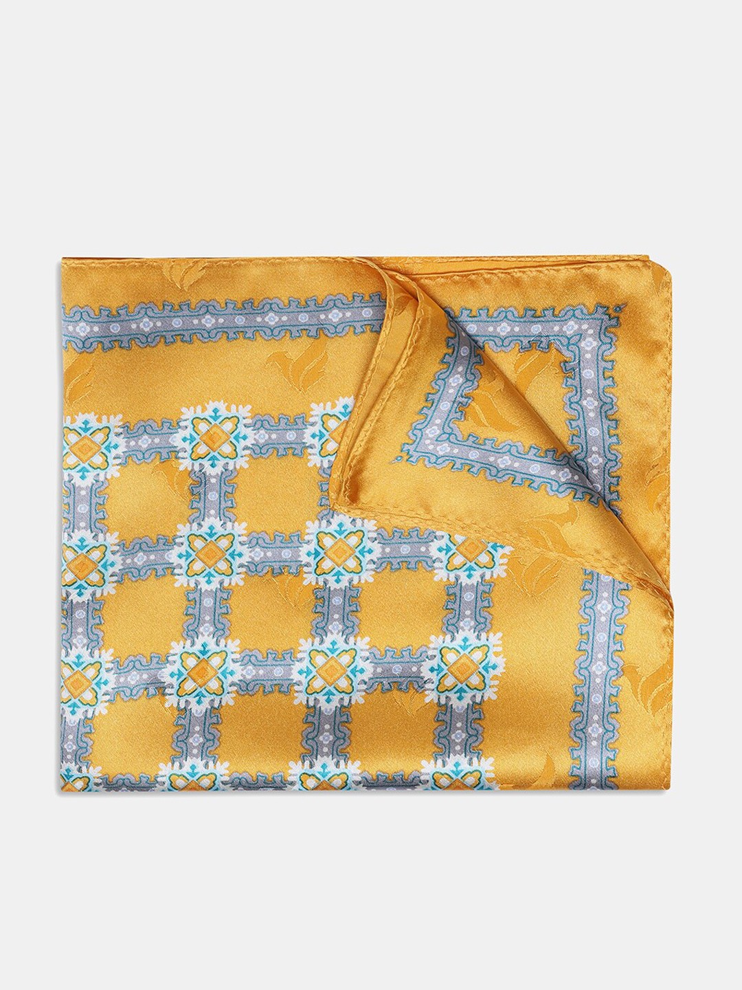 

Blackberrys Men Printed Pocket Squares, Mustard