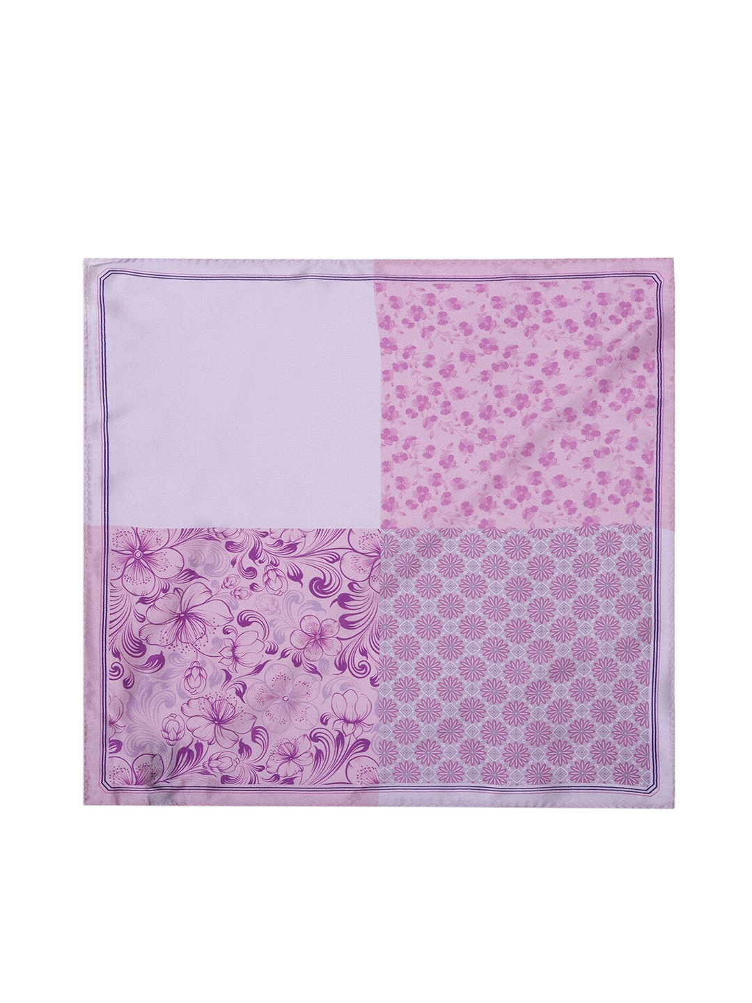 

Blackberrys Men Pink Printed Pure-Silk Pocket Squares