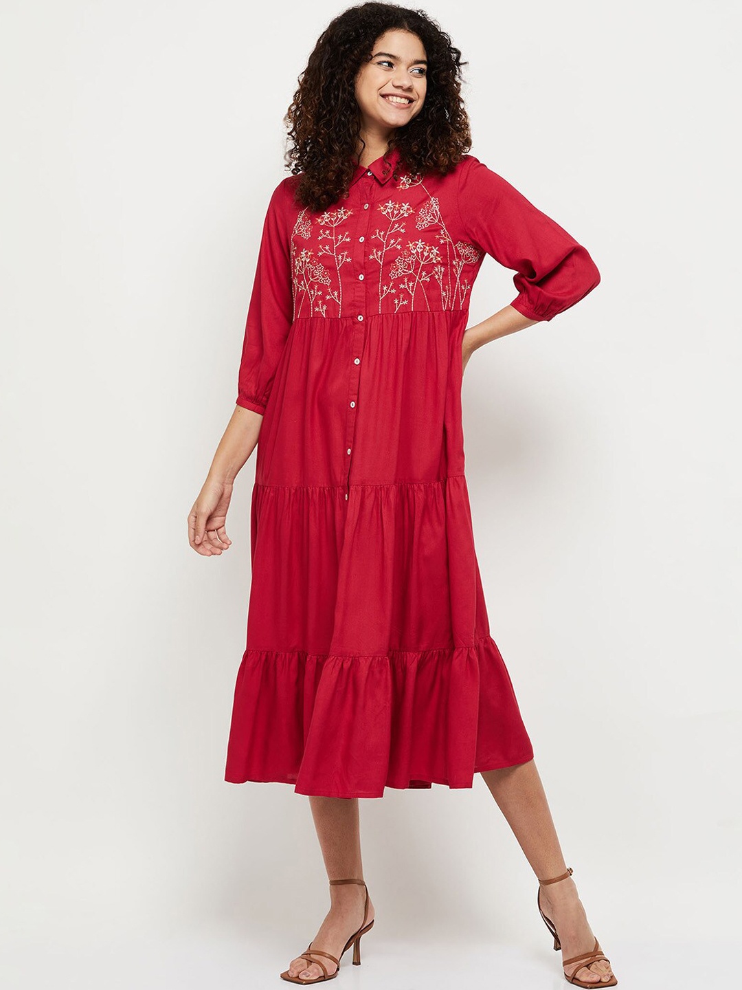 

max Women Embellished Ethnic Dress, Fuchsia
