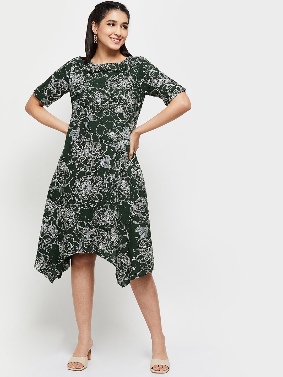 

max Green Floral Dress