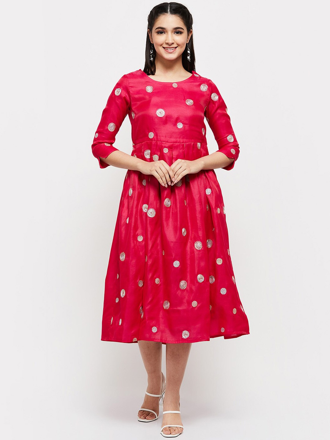 

max Women Embroidered Ethnic Dress, Pink