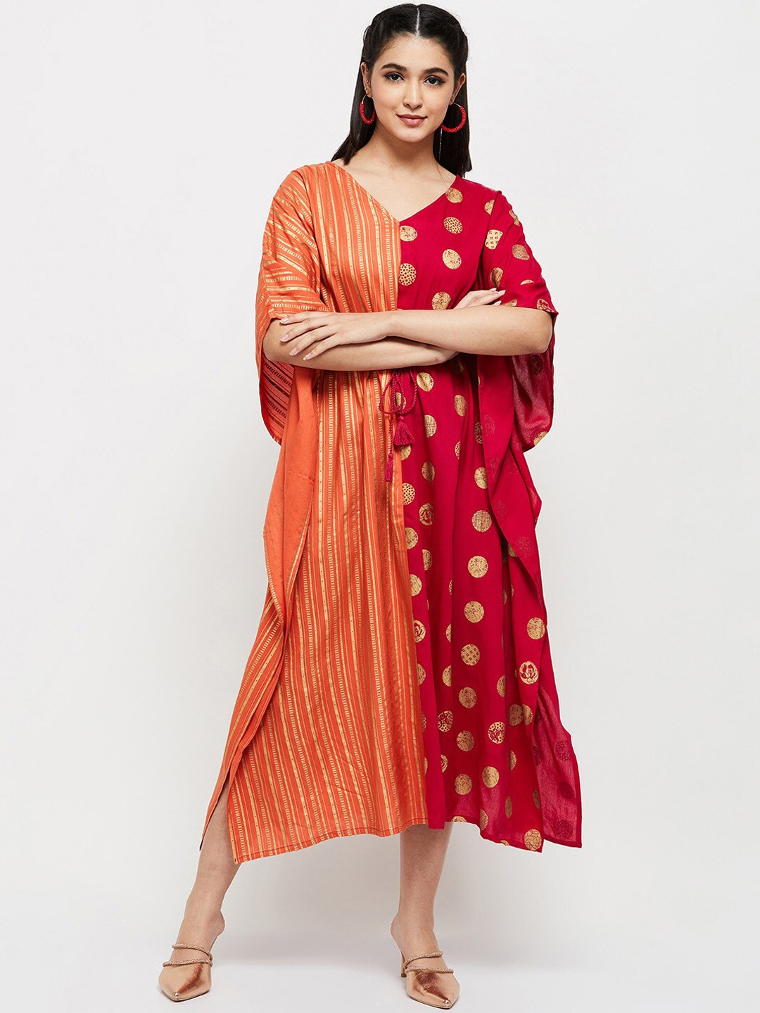 

max Women Fuchsia Printed Maxi Kaftan Dresses