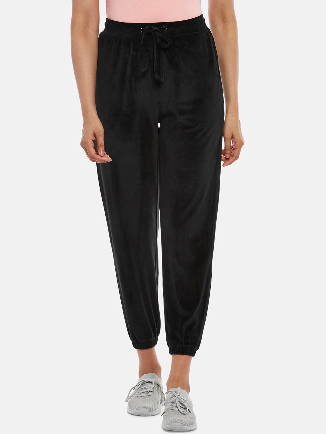 

Ajile by Pantaloons Women Solid Cotton Regular Fit Jogger, Black