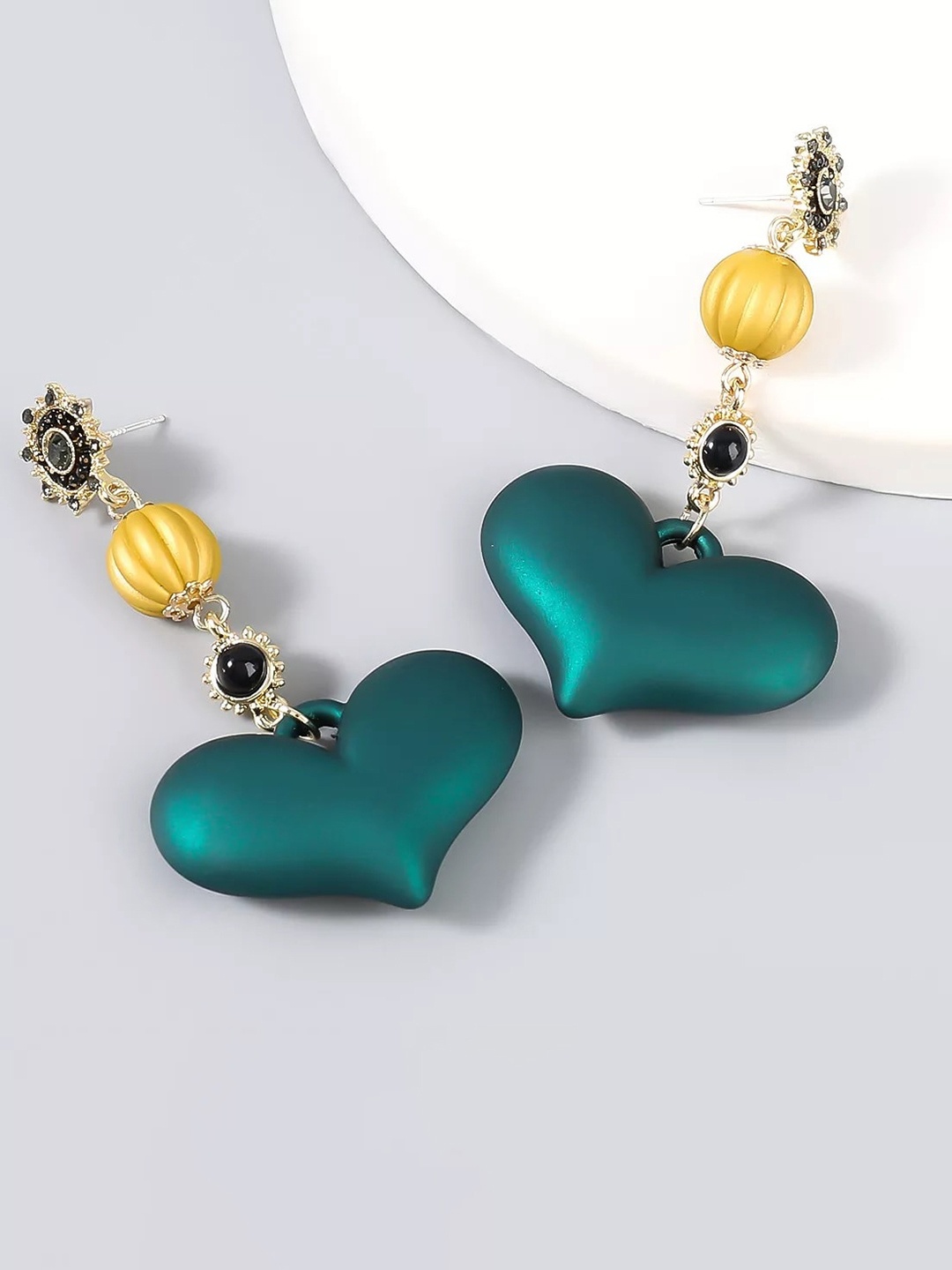 

AVANT-GARDE PARIS Heart Shaped Drop Earrings, Green