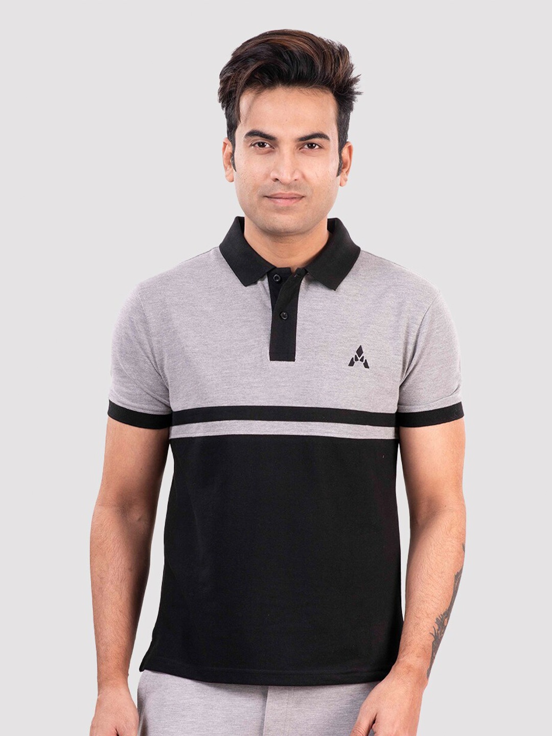 

ACTIMAXX Men Grey Polo Collar T-shirt