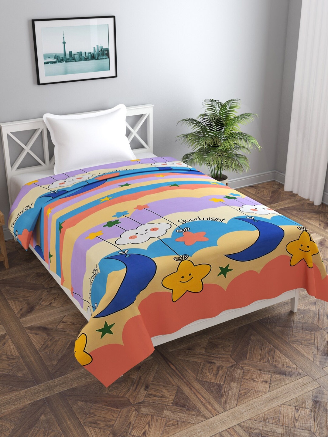 

MORADO Printed Cotton Duvet Cover, Pink