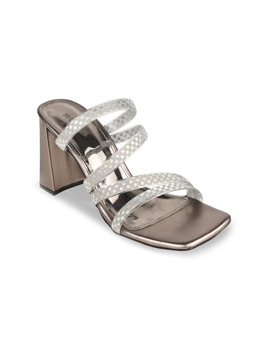 

Rocia Gunmetal-Toned Party Block Sandals, Metallic