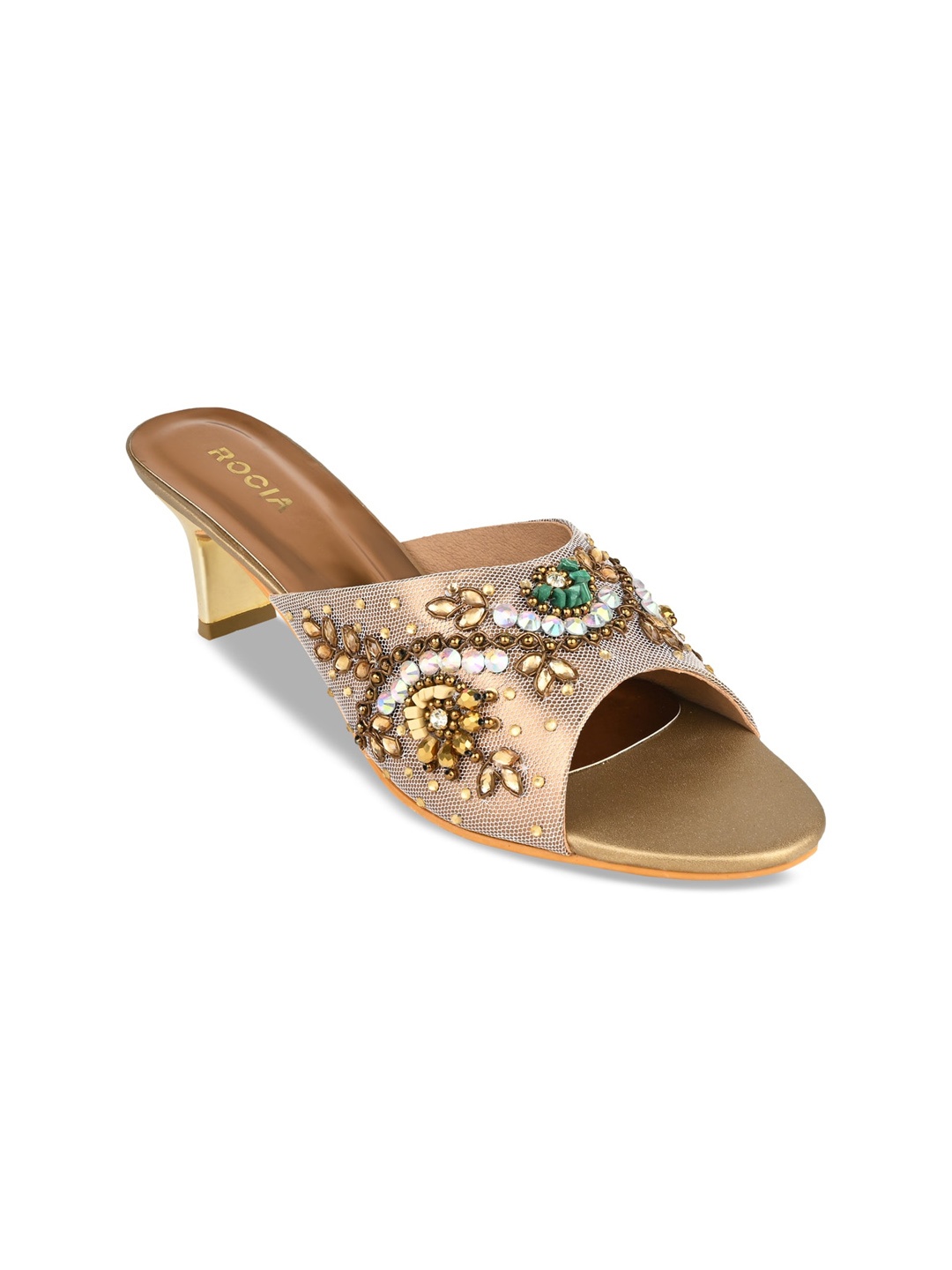 

Rocia Gold-Toned Embellished Ethnic Heels
