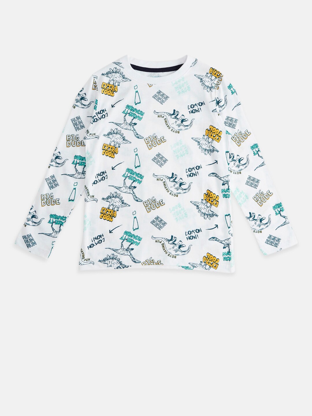 

Pantaloons Junior Boys White Printed T-shirt