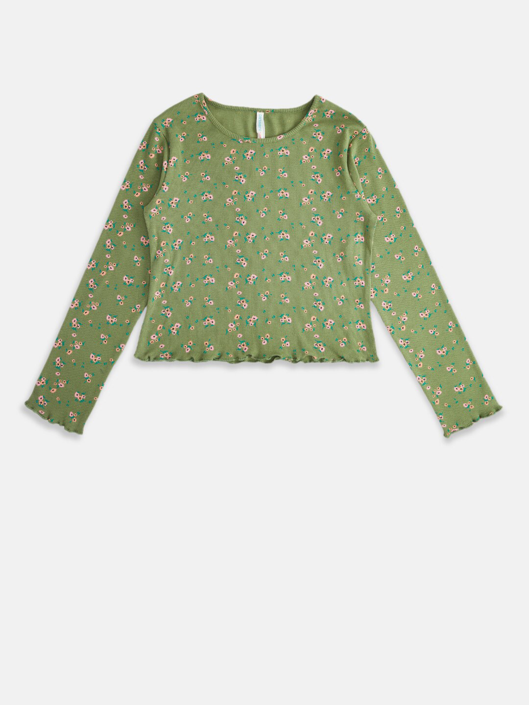 

Pantaloons Junior Girls Floral Printed T-shirt, Olive