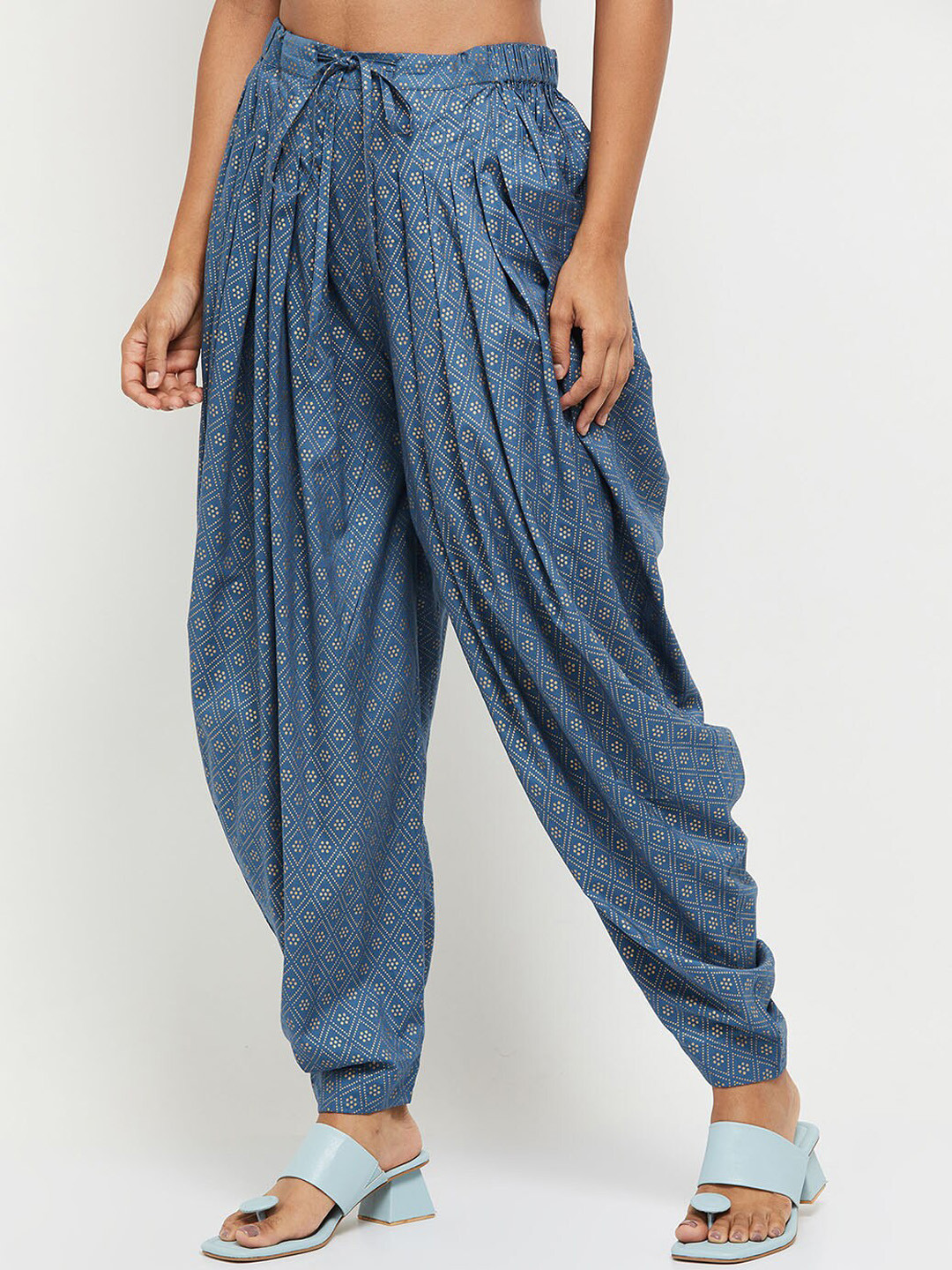 

max Women Printed Pure Cotton Patiala, Blue