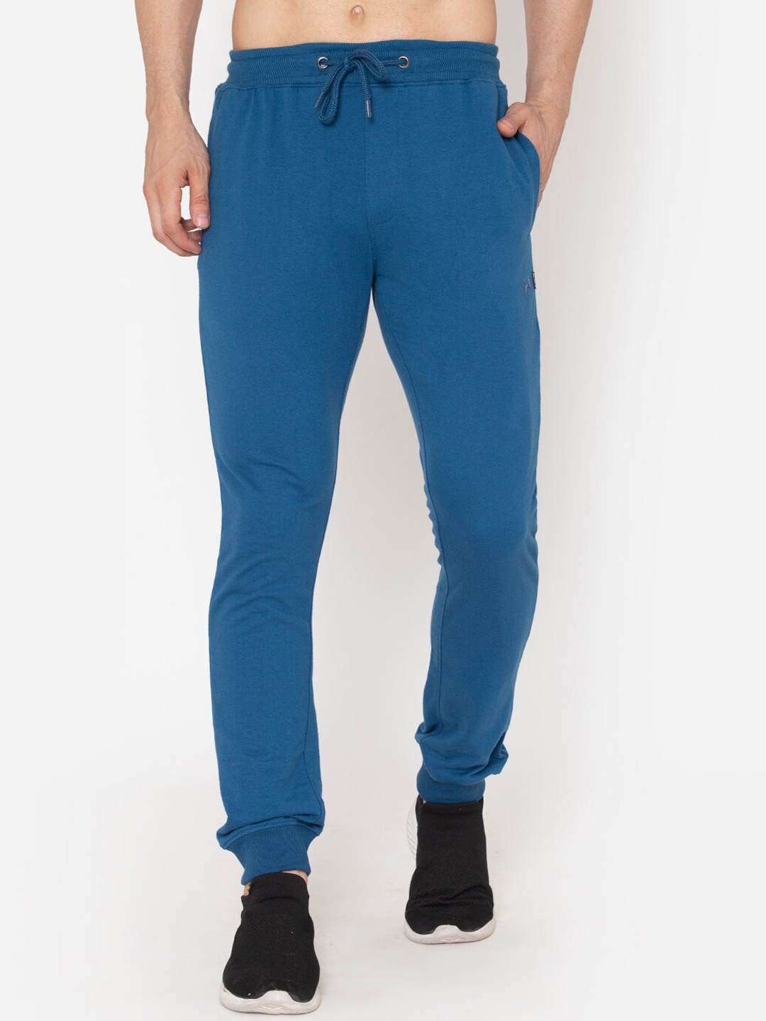 

FLAWLESS Men Blue Solid Cotton Joggers