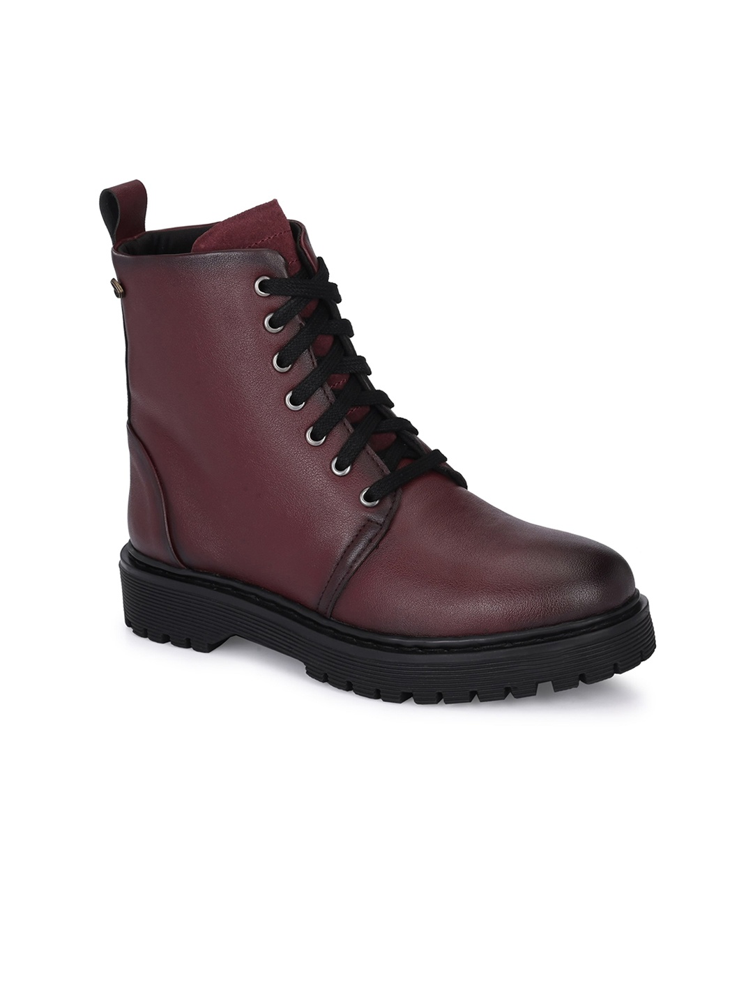 

Delize Women Solid Mid-Top Vegan Leather Boots, Burgundy