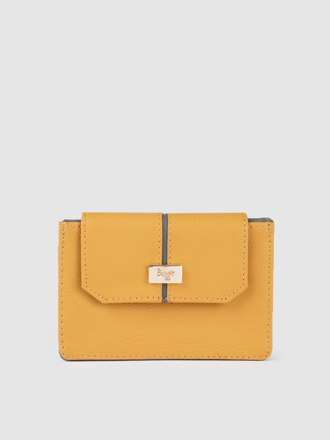 

Baggit Women Mustard Yellow Solid Card Holder