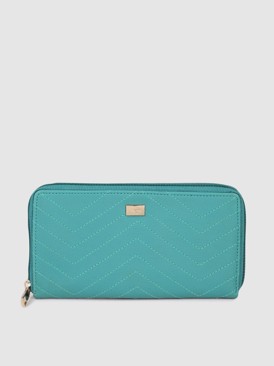 

Baggit Women Solid Zip Around Wallet, Green