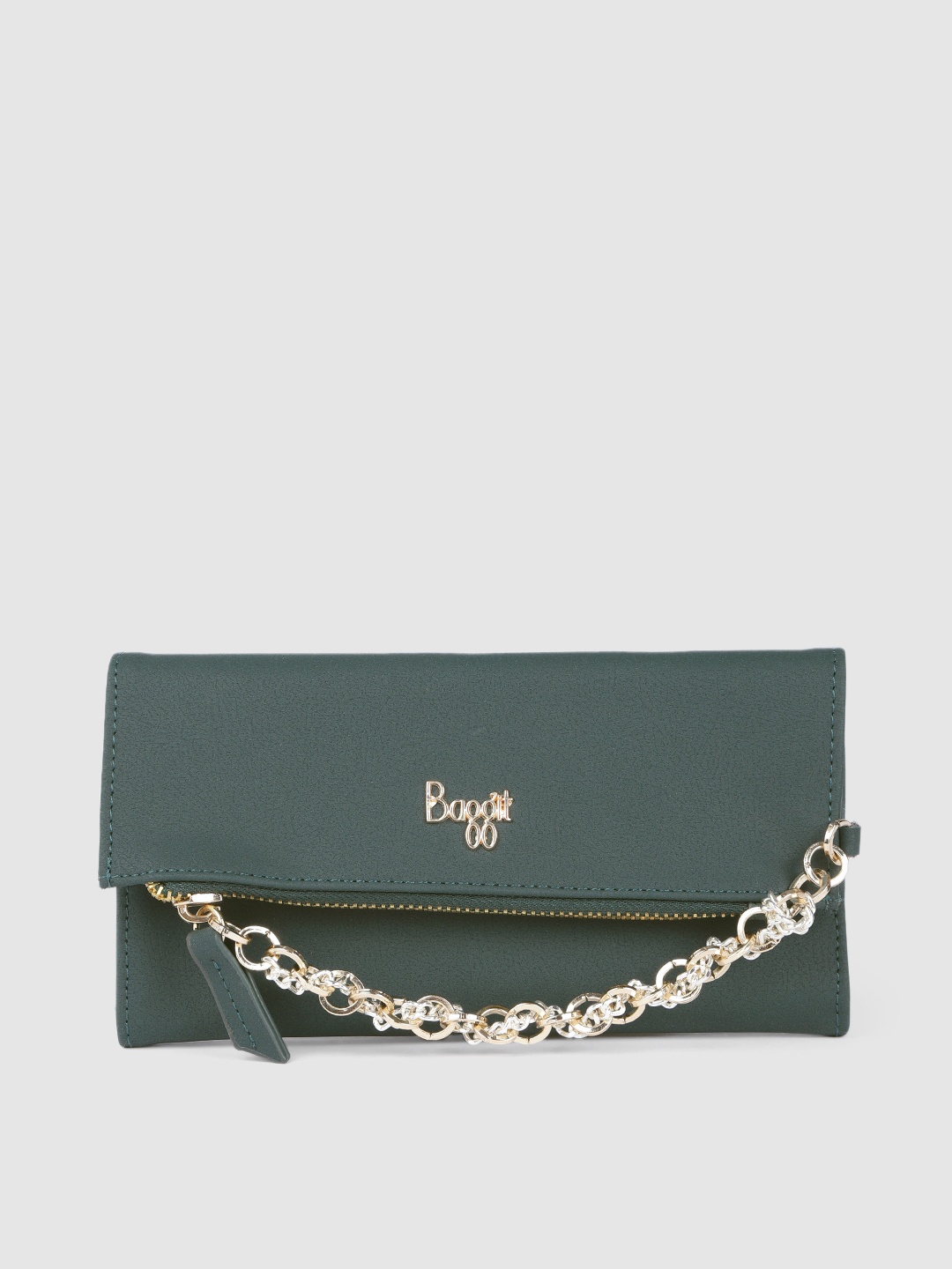 

Baggit Women Green Solid Three Fold Wallet