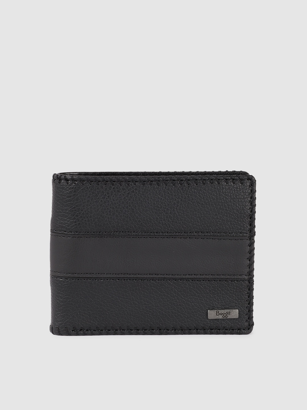 

Baggit Men Black Solid Two Fold Wallet