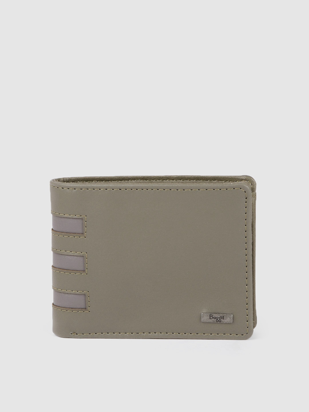 

Baggit Men Green Solid Two Fold Wallet