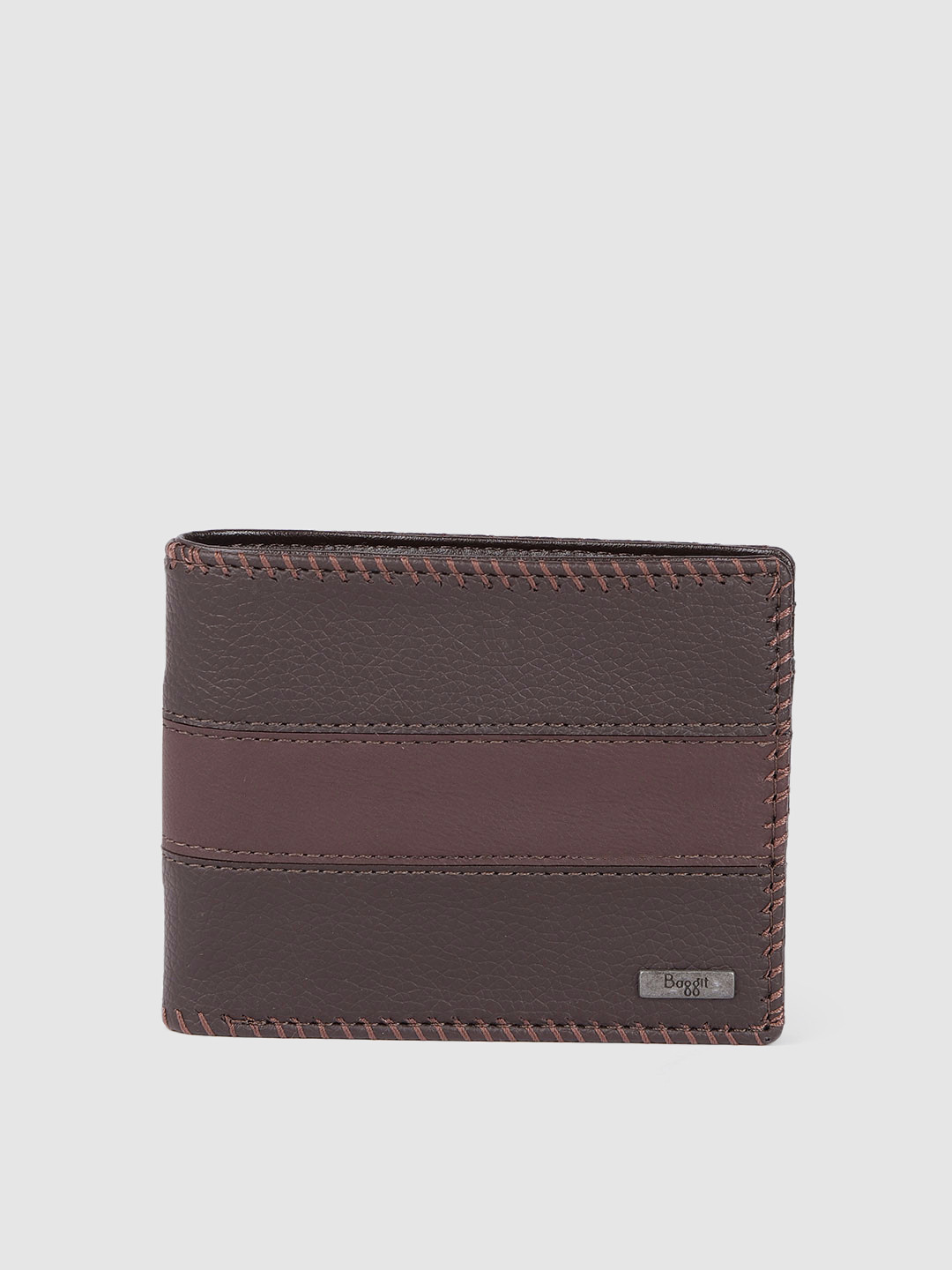 

Baggit Men Brown Solid Two Fold Wallet