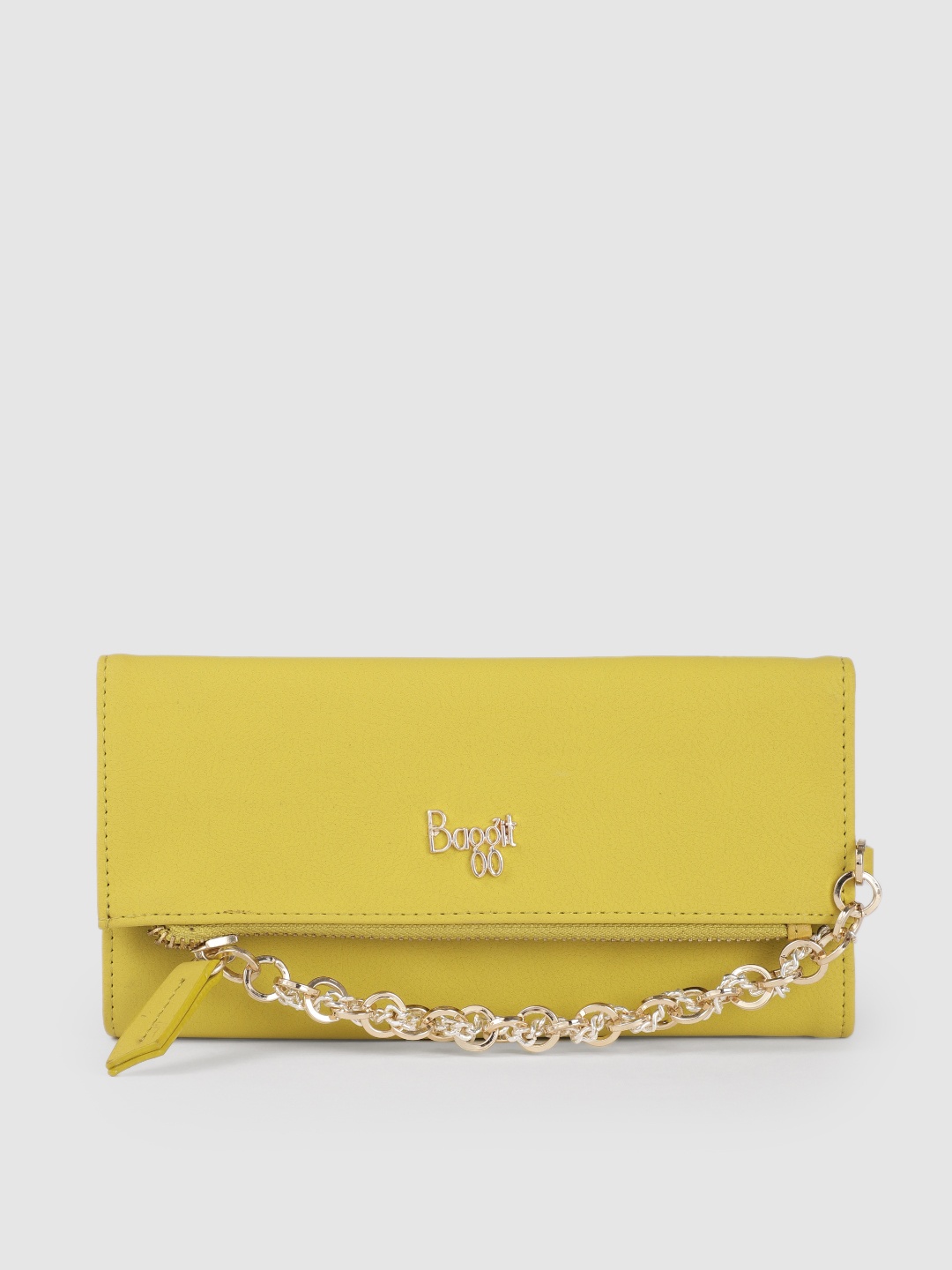 

Baggit Women Lime Green Solid Three Fold Wallet