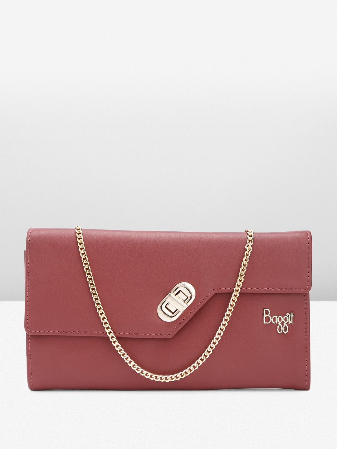 

Baggit Women Solid Two Envelope Wallet, Red