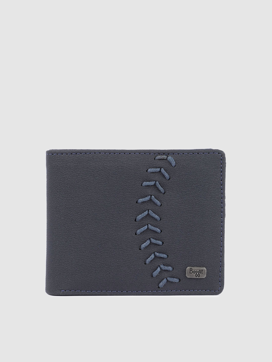 

Baggit Men Embroidered Two Fold Wallet, Navy blue