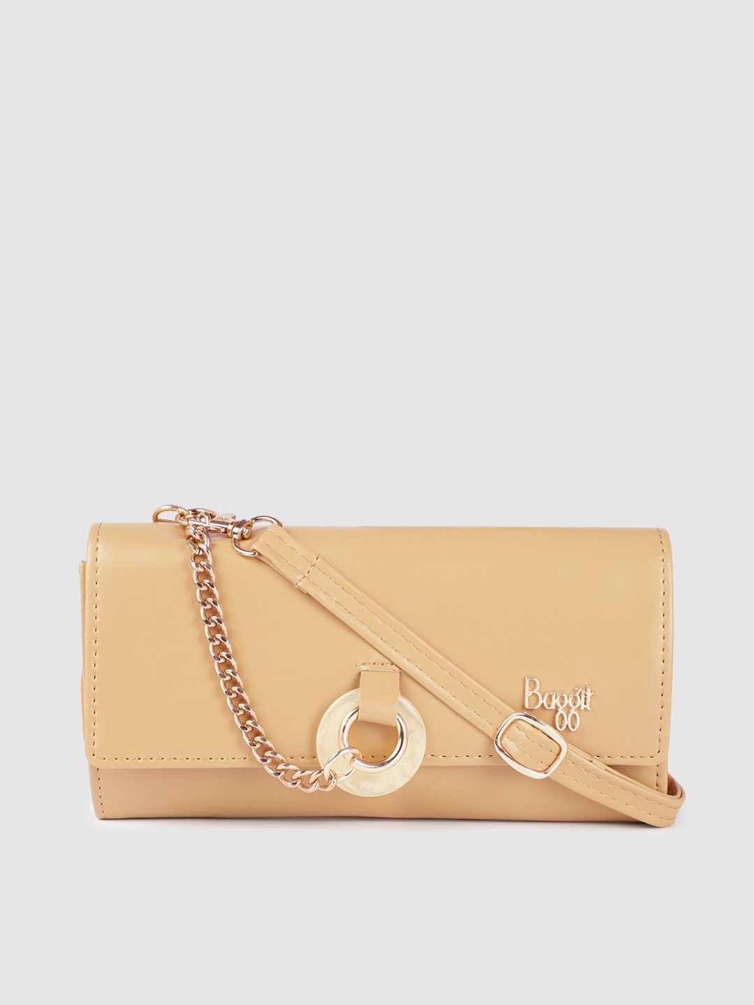 

Baggit Women Beige Solid Envelope Wallet