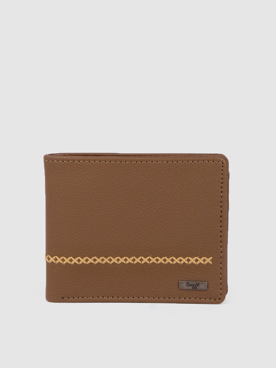

Baggit Men Brown Solid Two Fold Wallet