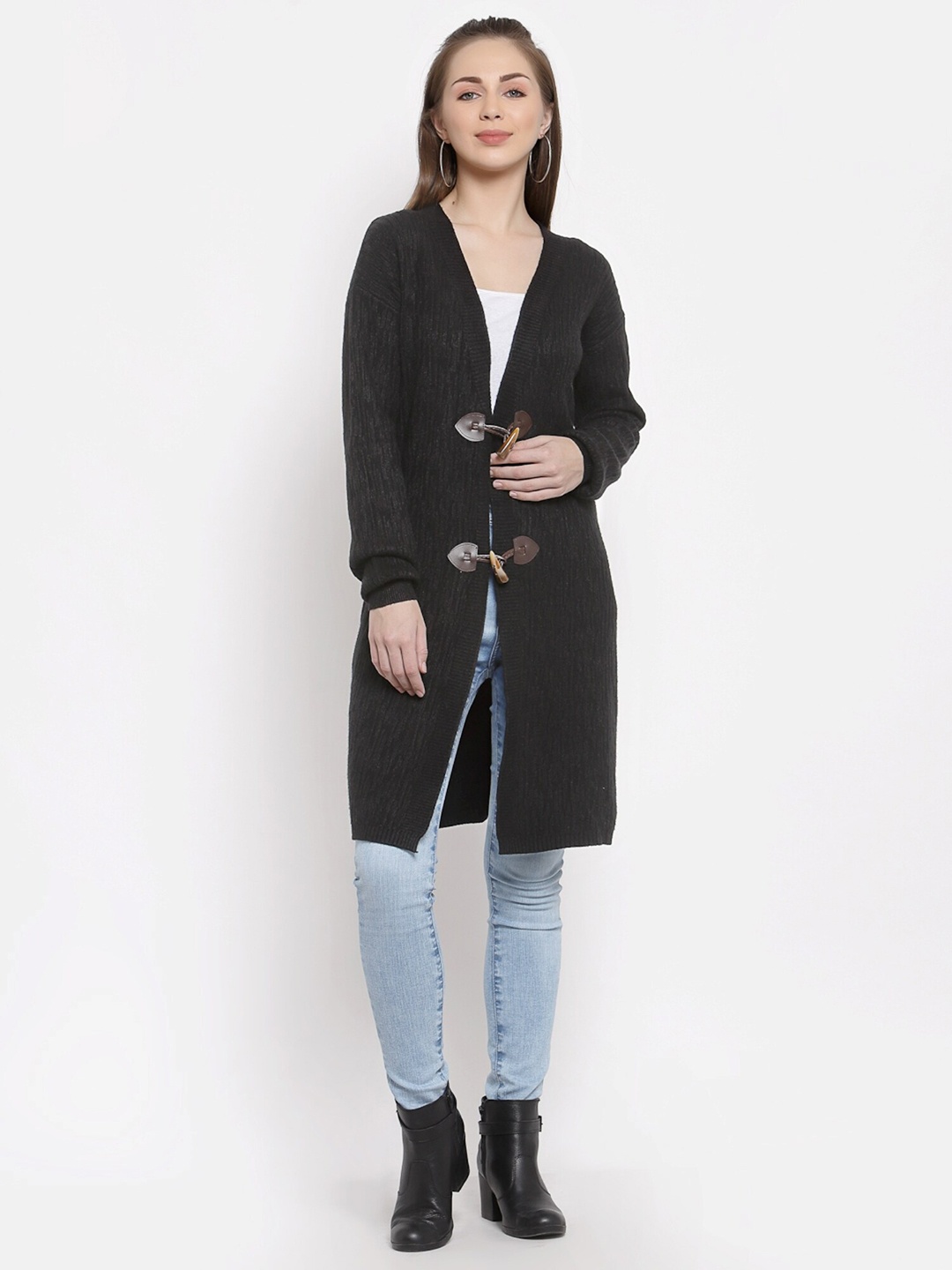 

Mafadeny Women Longline Shrug, Black