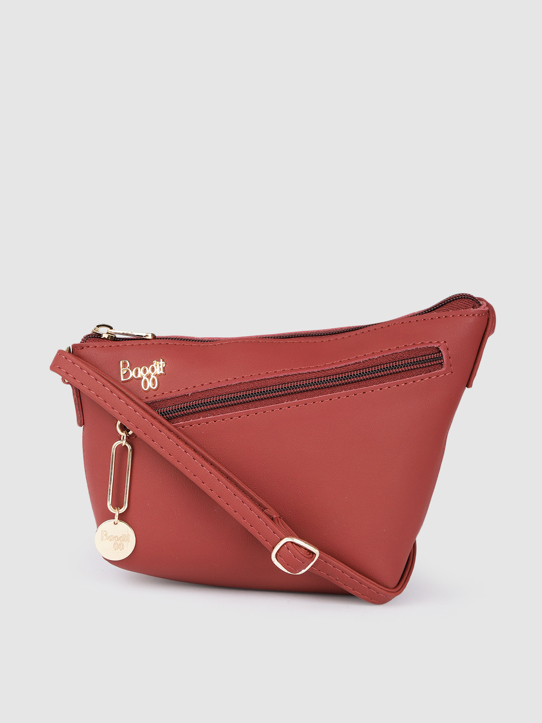 

Baggit Red Solid Structured Sling Bag