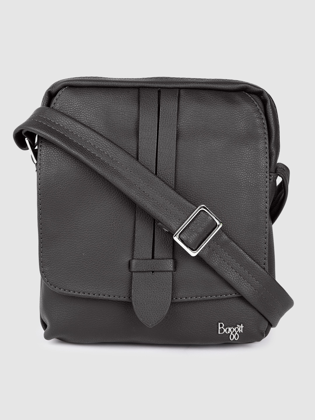 

Baggit Men Black Solid Structured Sling Bag