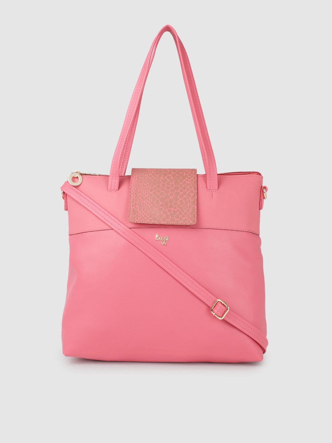 

Baggit Pink Solid Structured Shoulder Bag