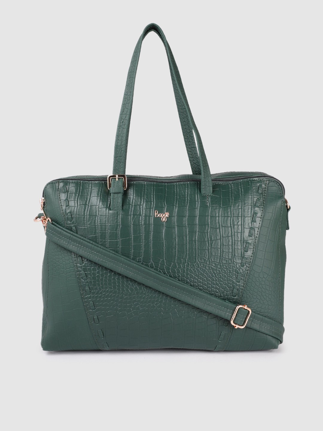 

Baggit Women Green Animal Textured Laptop Shoulder Bag