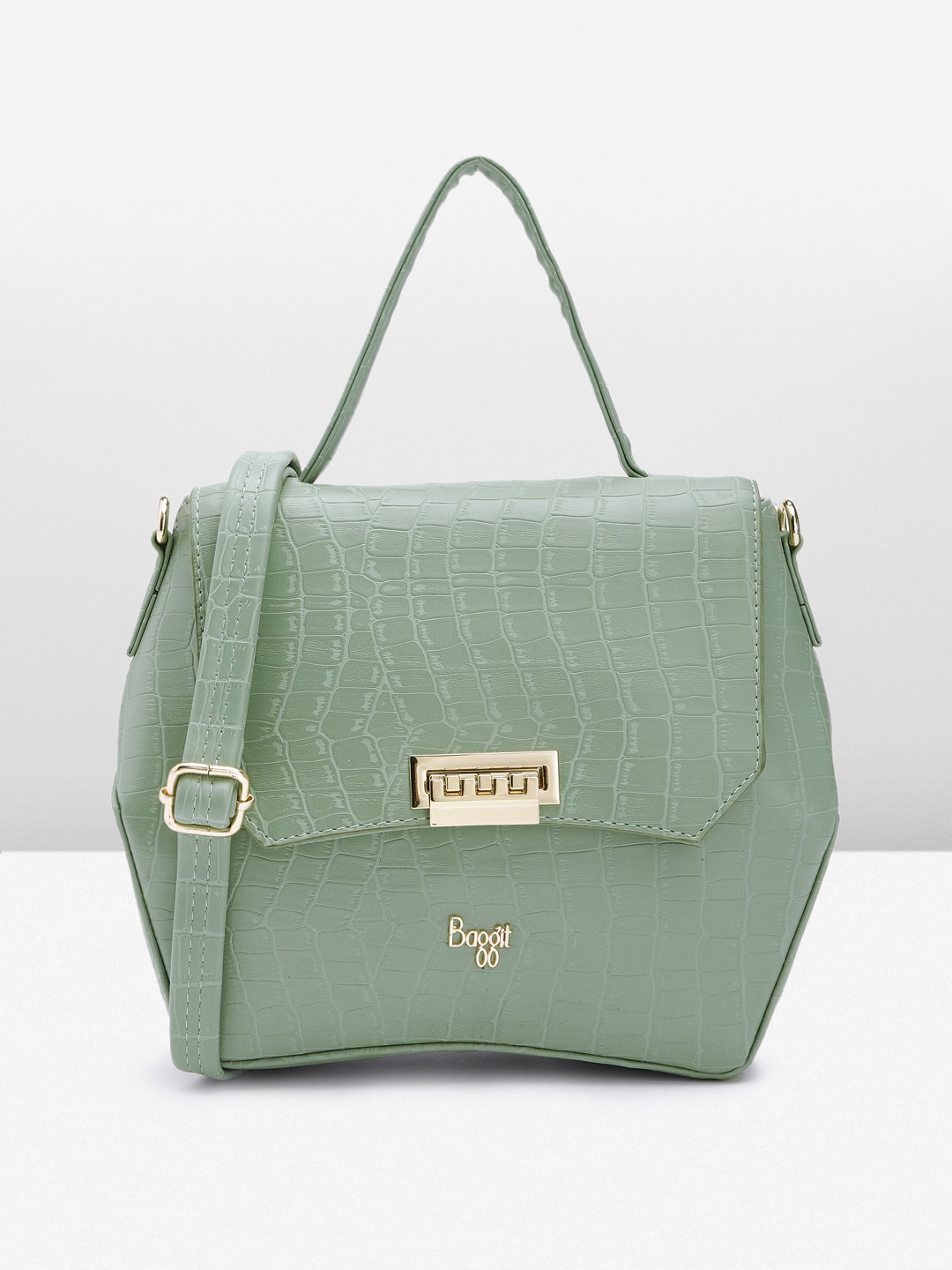 

Baggit Women Textured Satchel, Green