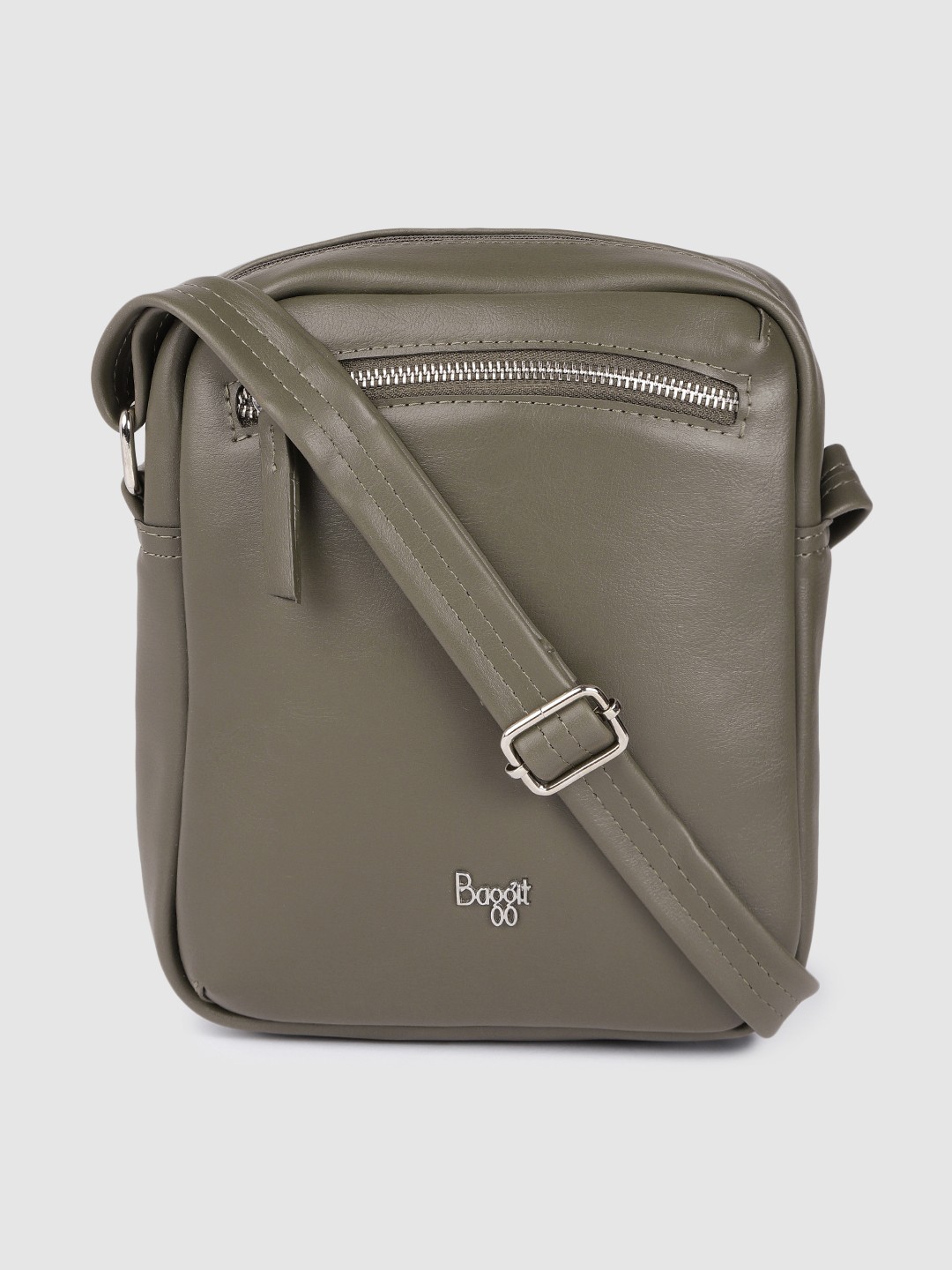 

Baggit Men Olive Green Solid Structured Sling Bag