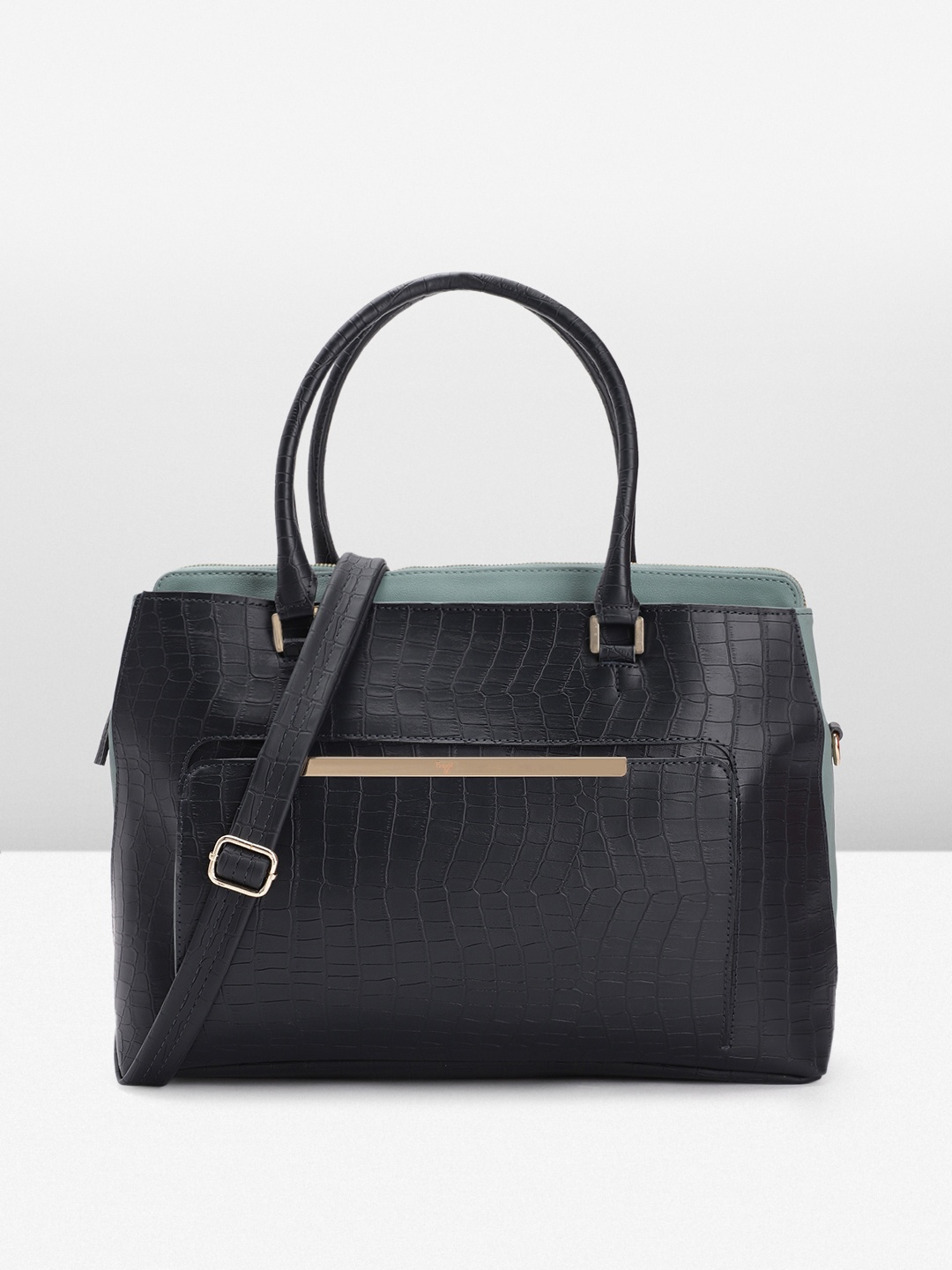 

Baggit Textured Handheld Bag, Navy blue