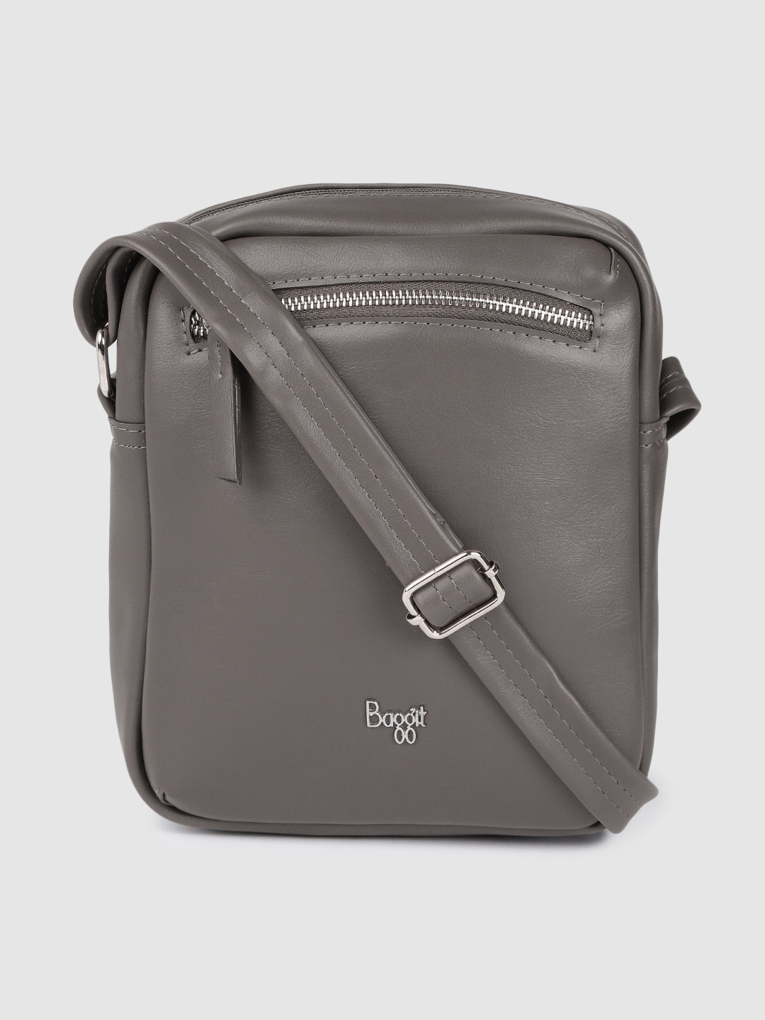 

Baggit Men Grey Solid Structured Sling Bag