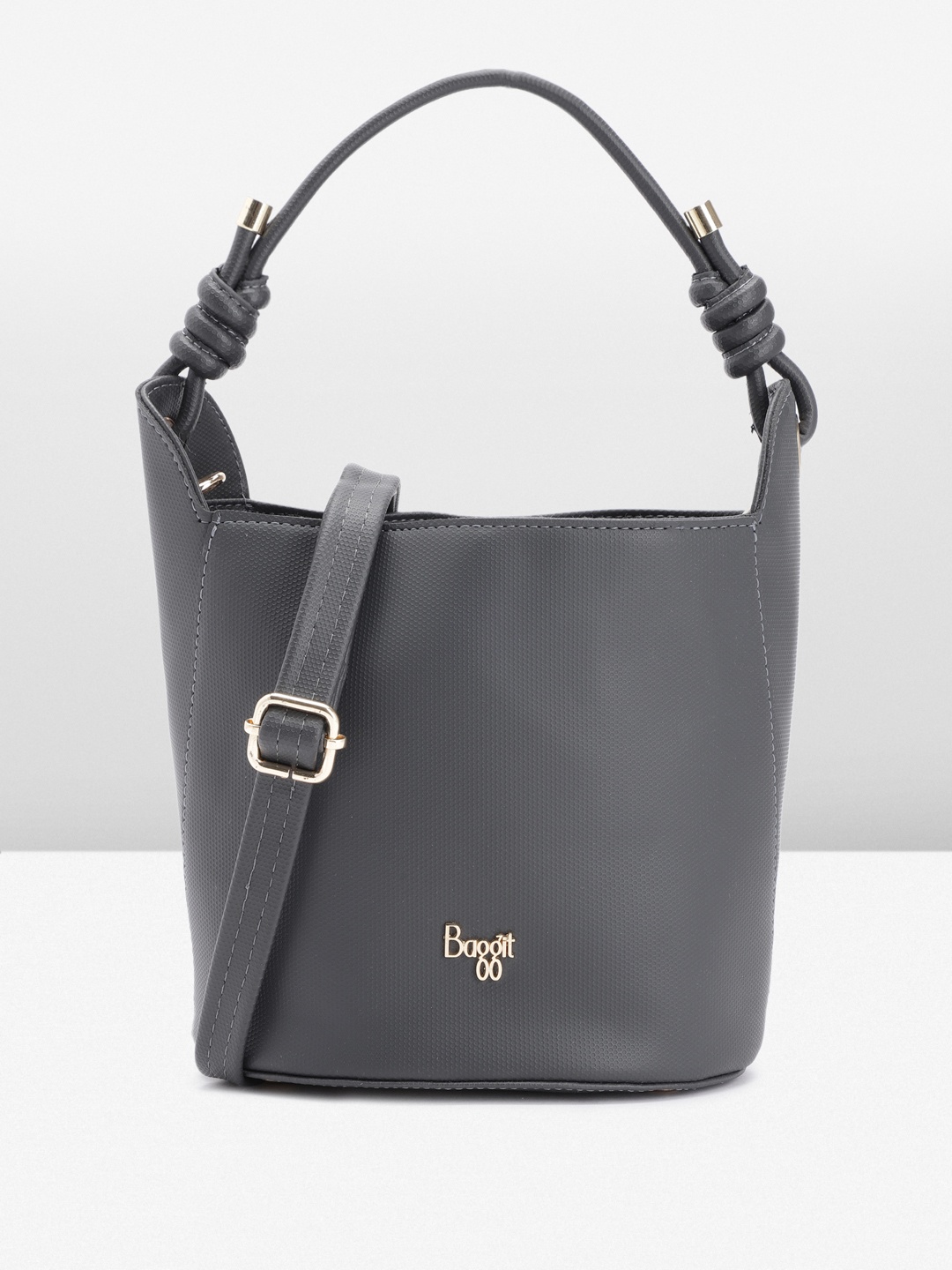 

Baggit Solid PU Bucket Handheld Bag, Charcoal