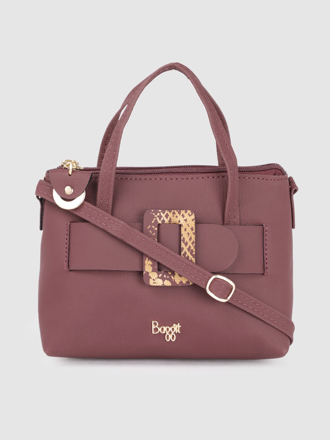 

Baggit Women Maroon Solid Structured Handheld Bag