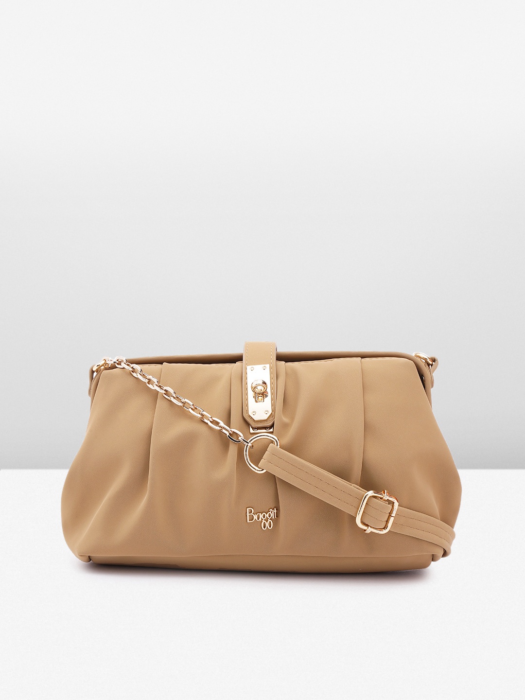 

Baggit Women Solid Sling Bag, Beige