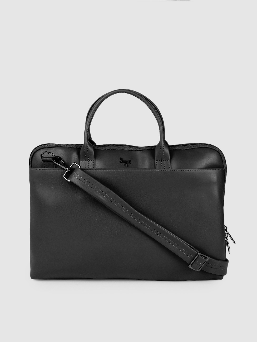 

Baggit Men Black Solid Laptop Bag