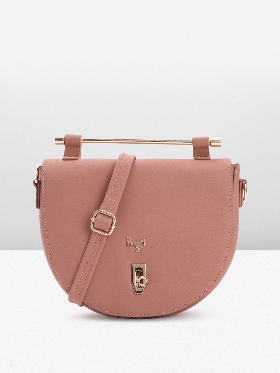 

Baggit Women Solid Half Moon Satchel, Pink